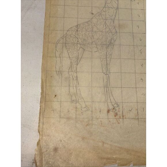 Vintage 1960s Hand Drawn Giraffe Graphic for Sample Billboard Advertisement - Picture 3 of 3